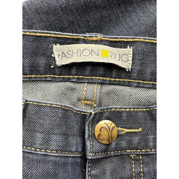 Vintage Y2K Fashion Bug Womens Denim Flare Jeans Size 8 Cotton Blend Dark Wash - Picture 3 of 4